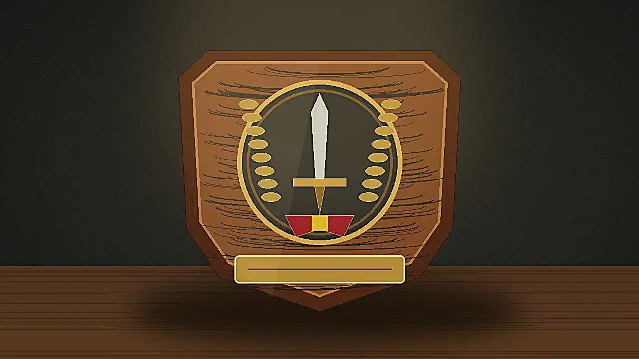 Metopa militar: significado, historia y tradición en las Fuerzas Armadas españolas 2 Metopa militar de madera con emblema metálico y placa conmemorativa